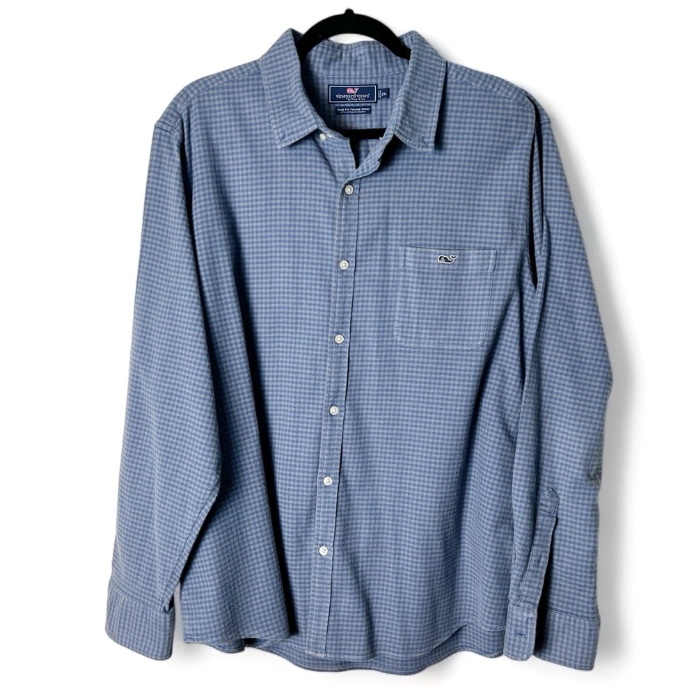 Vineyard Vines - Blue & Gray Checked Slim-Fit Tucker Shirt Flannel - Sz.‎ 2X